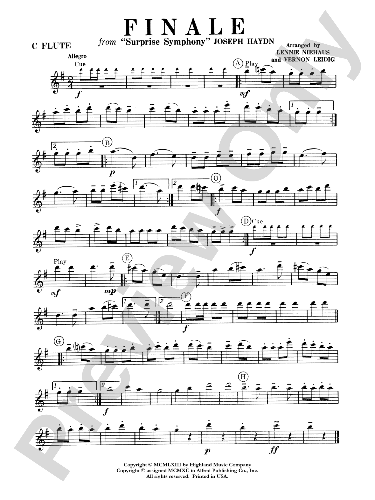 Surprise Symphony Finale: Flute