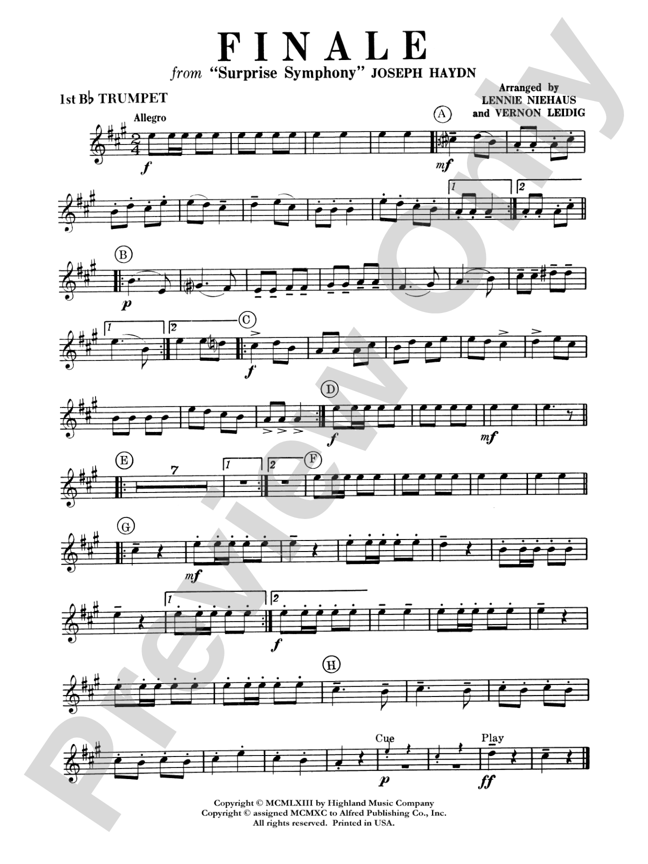 Surprise Symphony Finale: 1st B-flat Trumpet