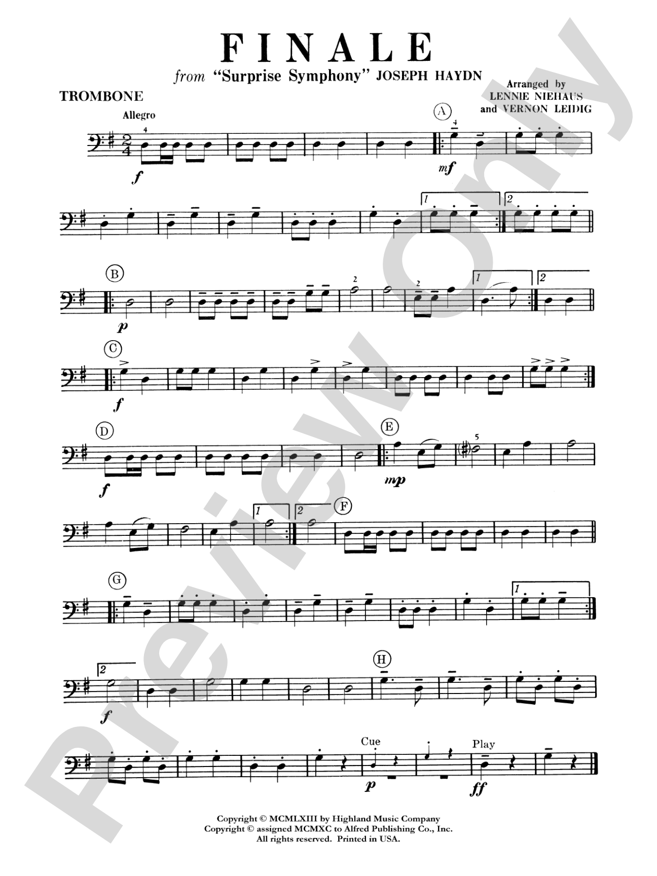 Surprise Symphony Finale: 1st Trombone