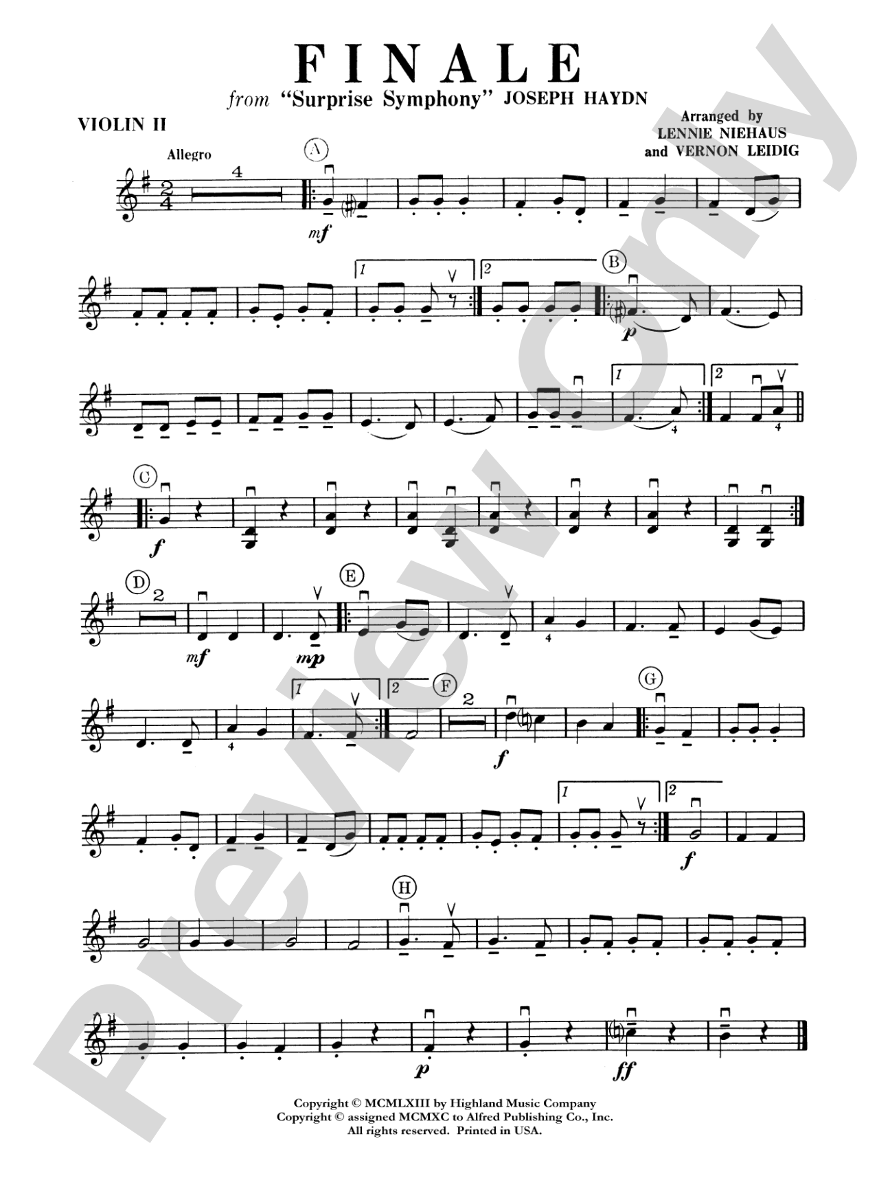 Surprise Symphony Finale: 2nd Violin