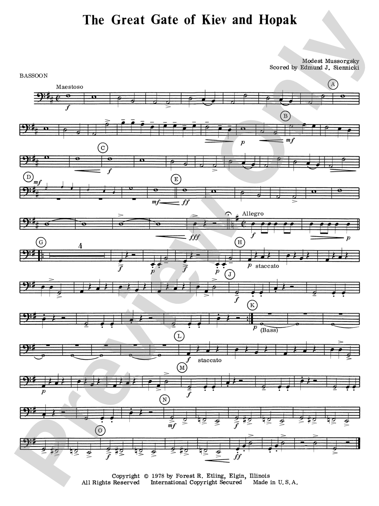 Great Gate of Kiev & Hopak: Bassoon