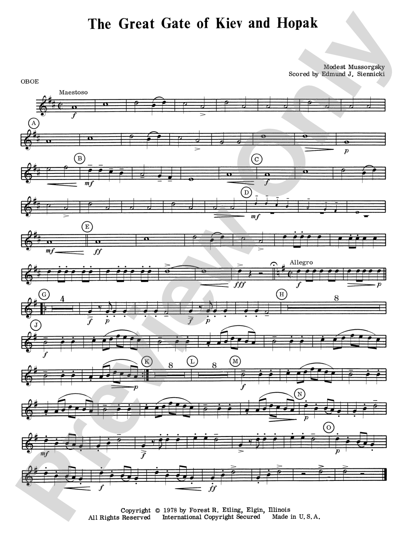 Great Gate of Kiev & Hopak: Oboe