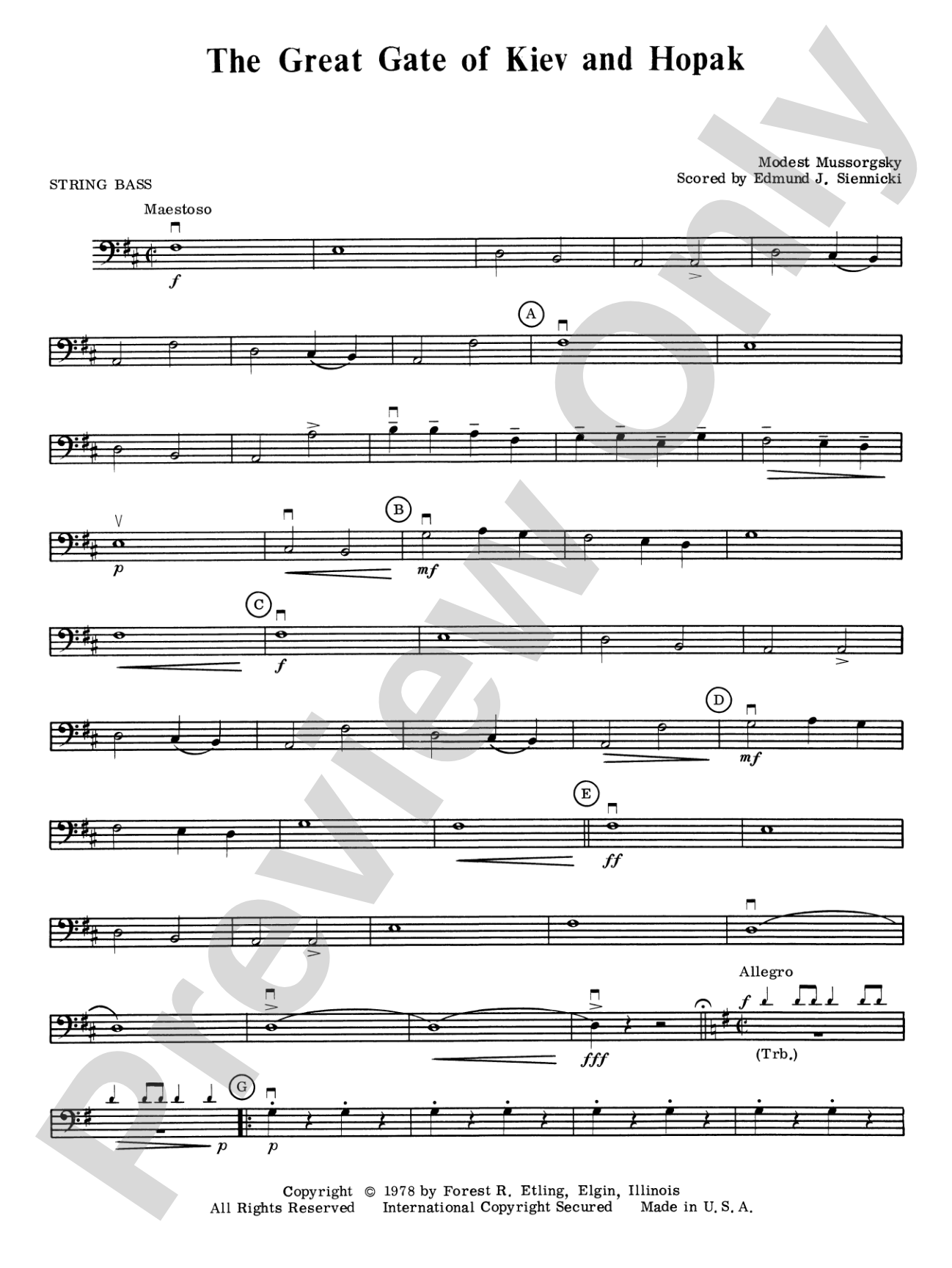 Great Gate of Kiev & Hopak: String Bass
