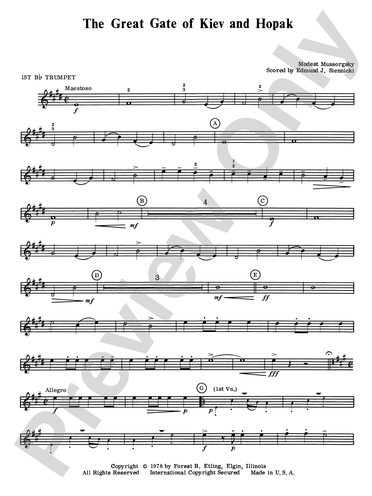 Great Gate of Kiev & Hopak: 1st B-flat Trumpet