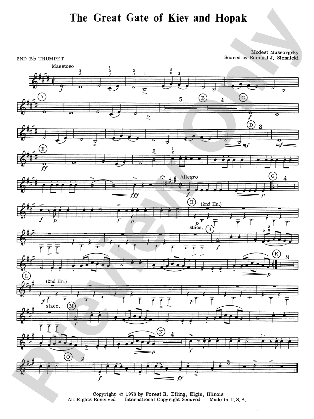 Great Gate of Kiev & Hopak: 2nd B-flat Trumpet