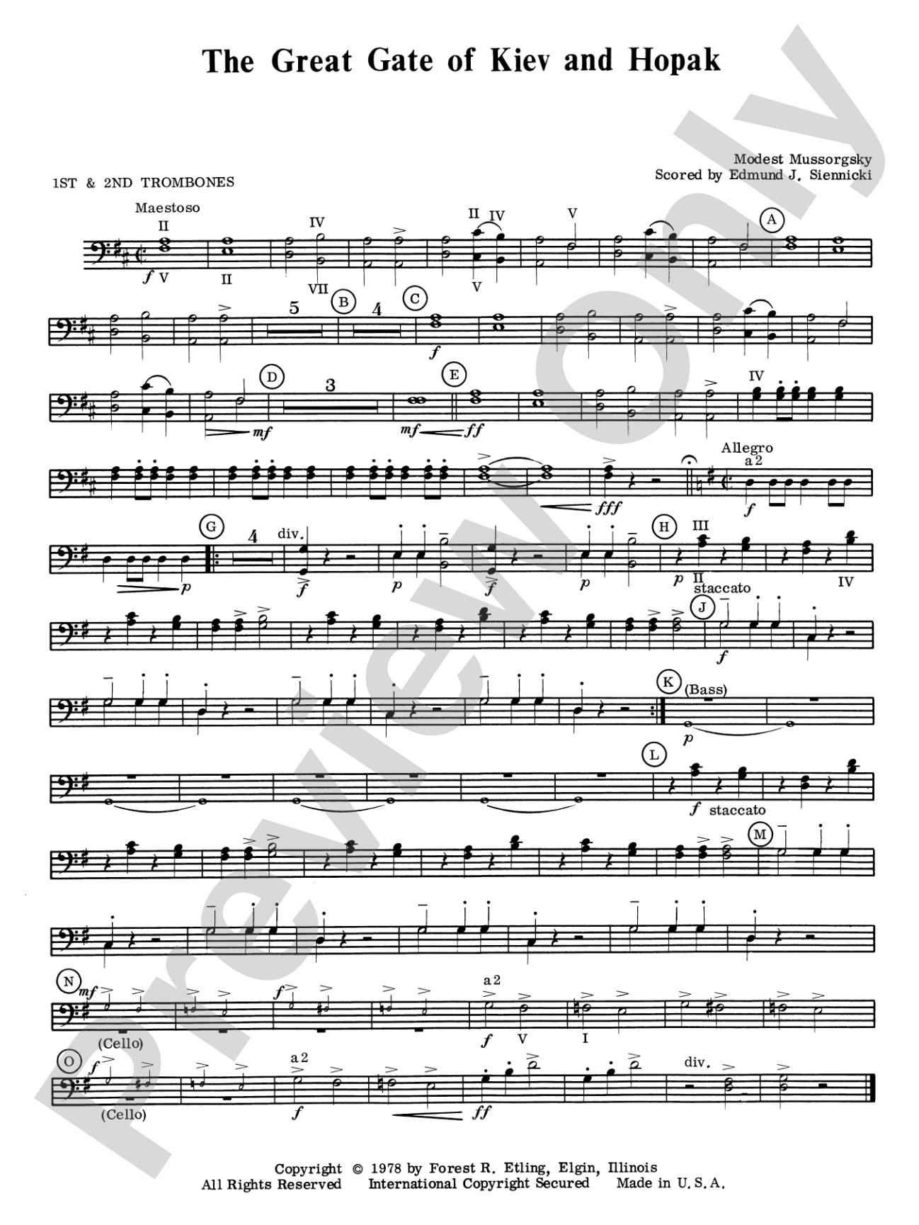 Great Gate of Kiev & Hopak: 1st & 2nd Trombones