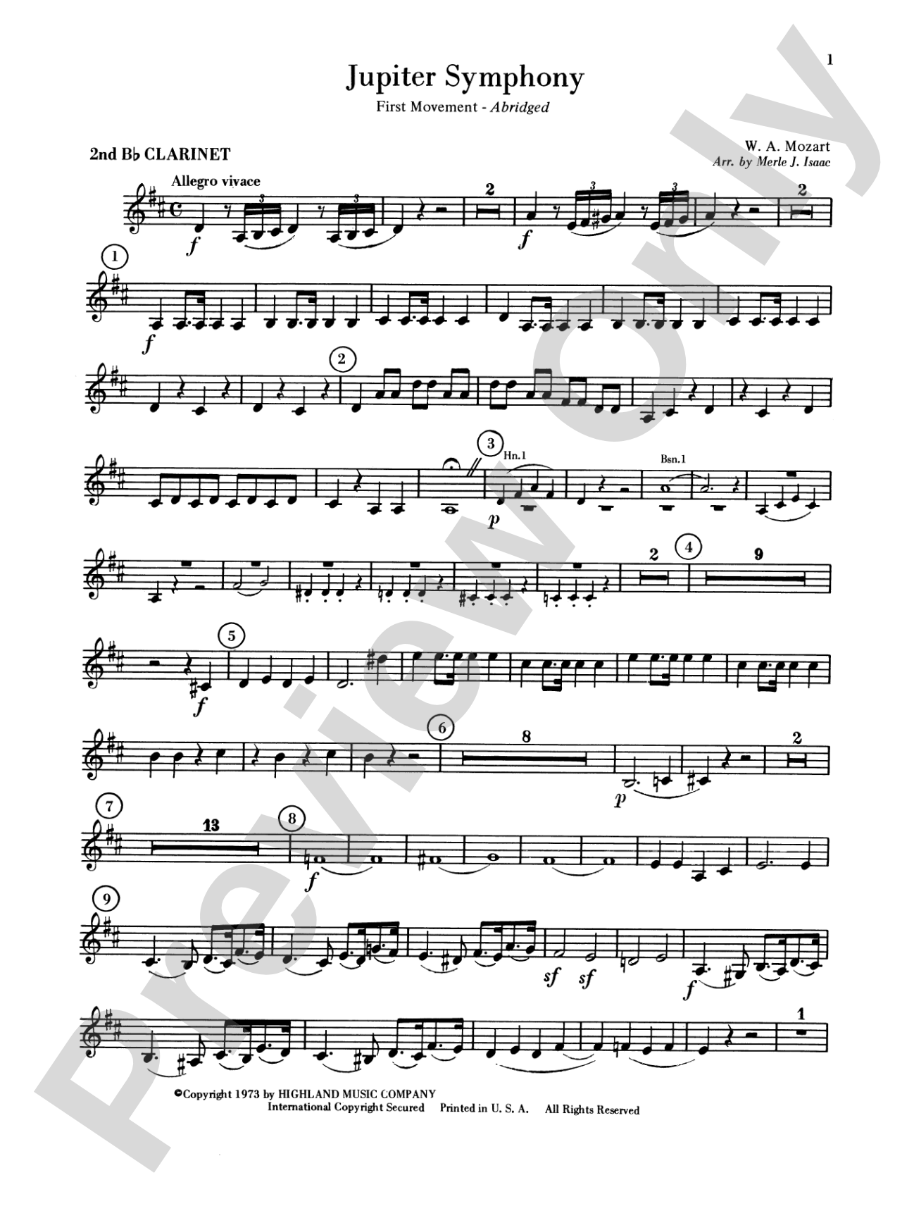 Jupiter Symphony, 1st Movement: 2nd B-flat Clarinet