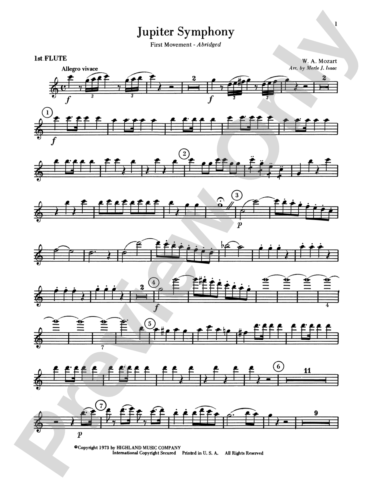 Jupiter Symphony, 1st Movement: Flute