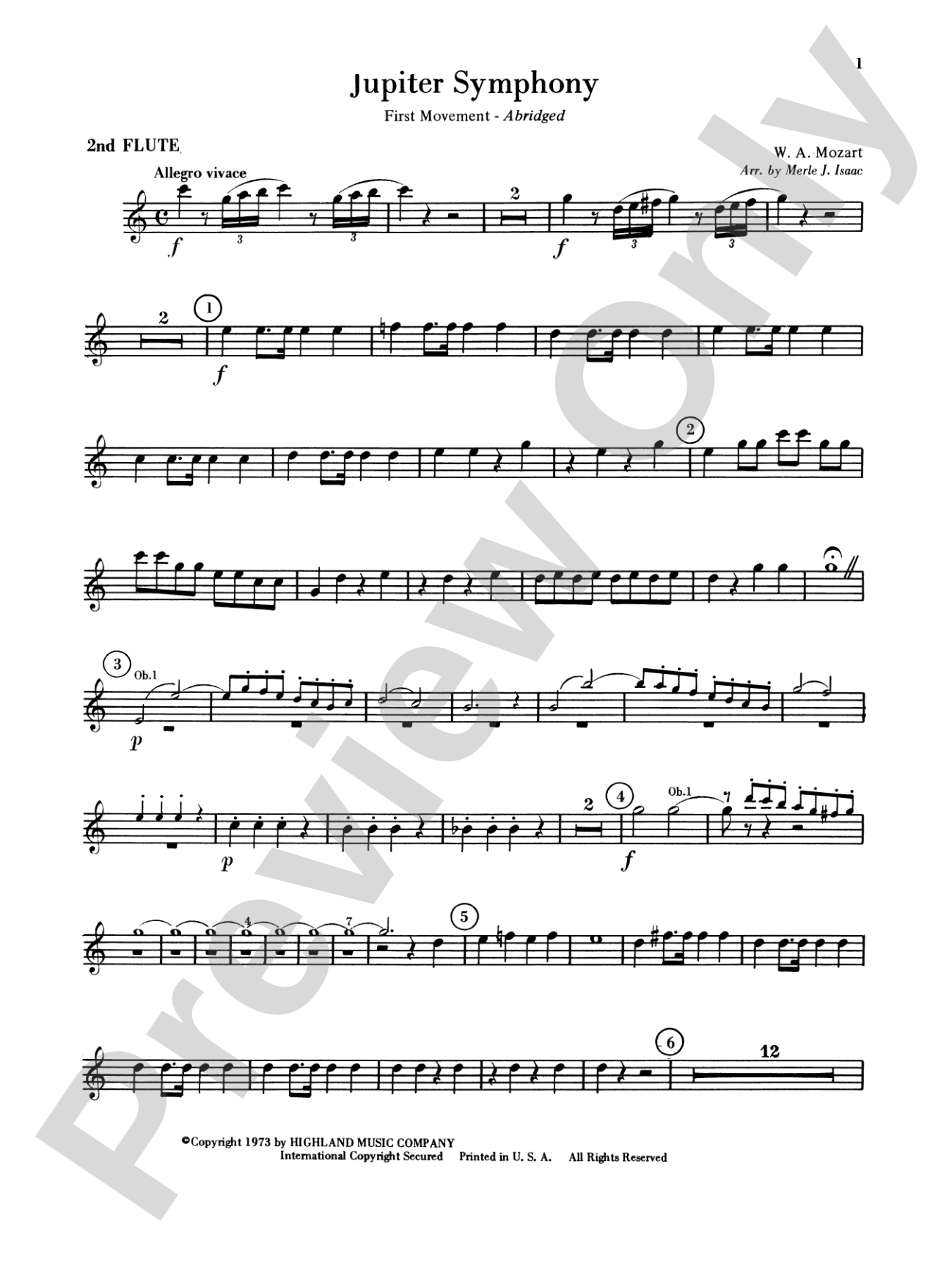 Jupiter Symphony, 1st Movement: 2nd Flute