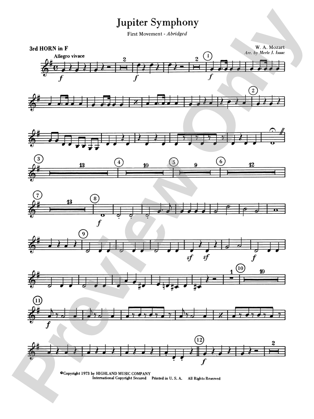 Jupiter Symphony, 1st Movement: 3rd F Horn
