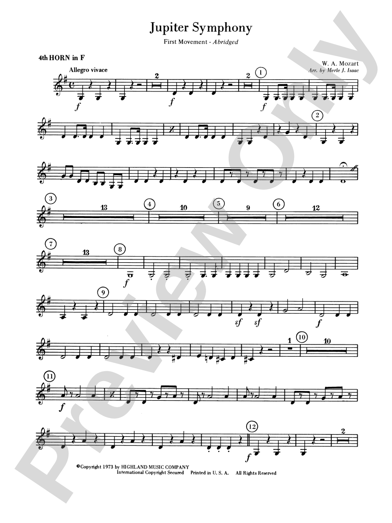 Jupiter Symphony, 1st Movement: 4th F Horn