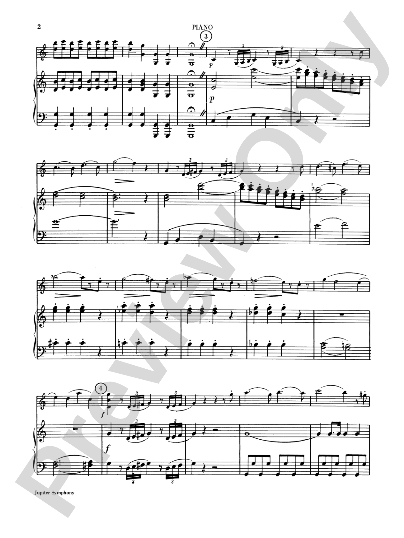 Jupiter Symphony, 1st Movement: Piano Accompaniment