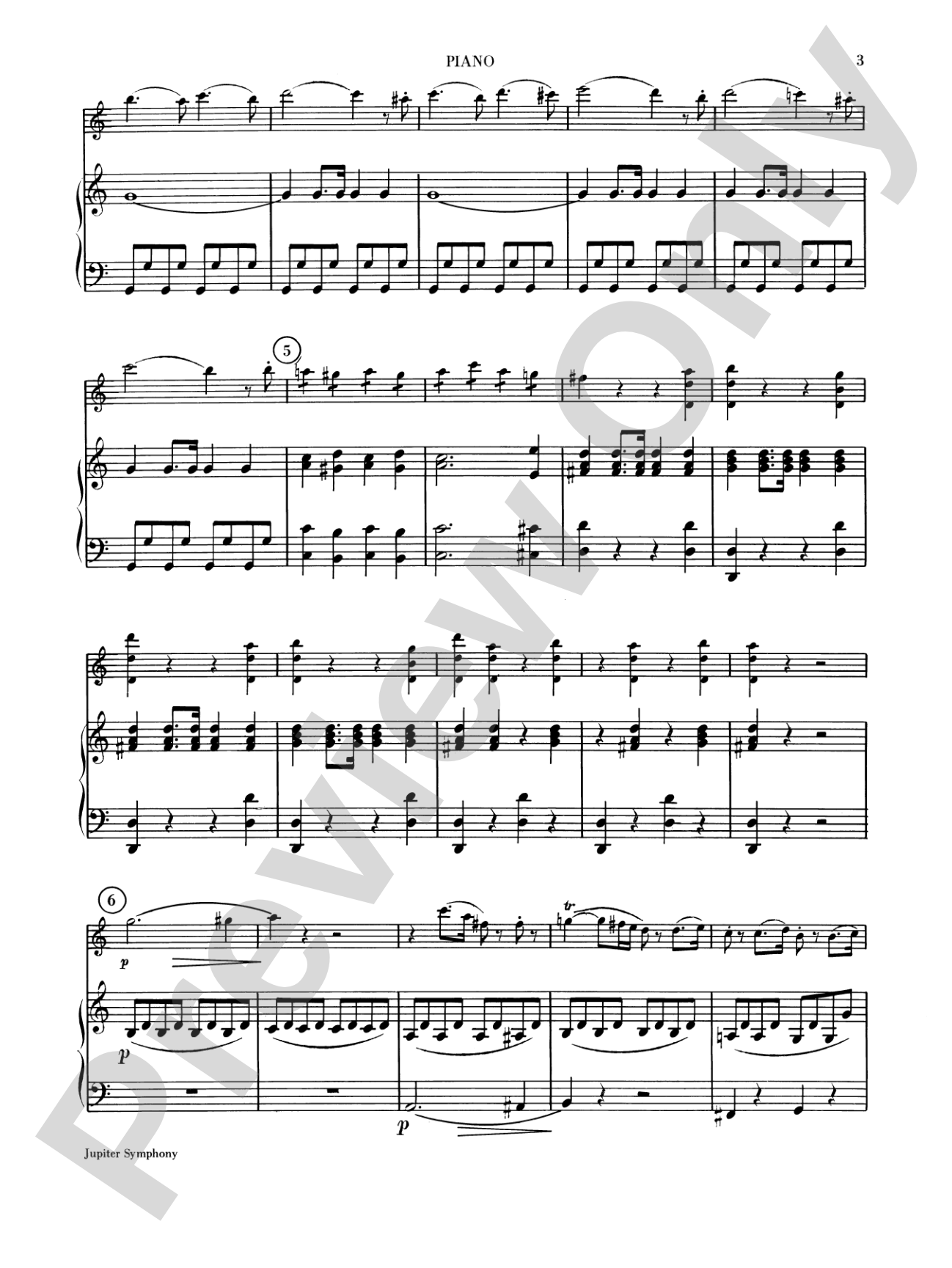Jupiter Symphony, 1st Movement: Piano Accompaniment