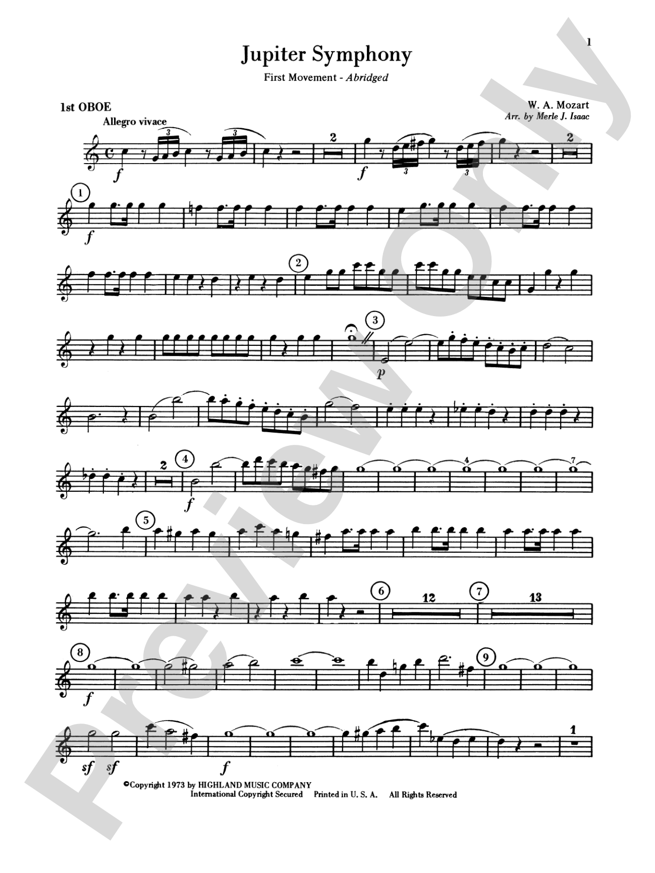 Jupiter Symphony, 1st Movement: Oboe