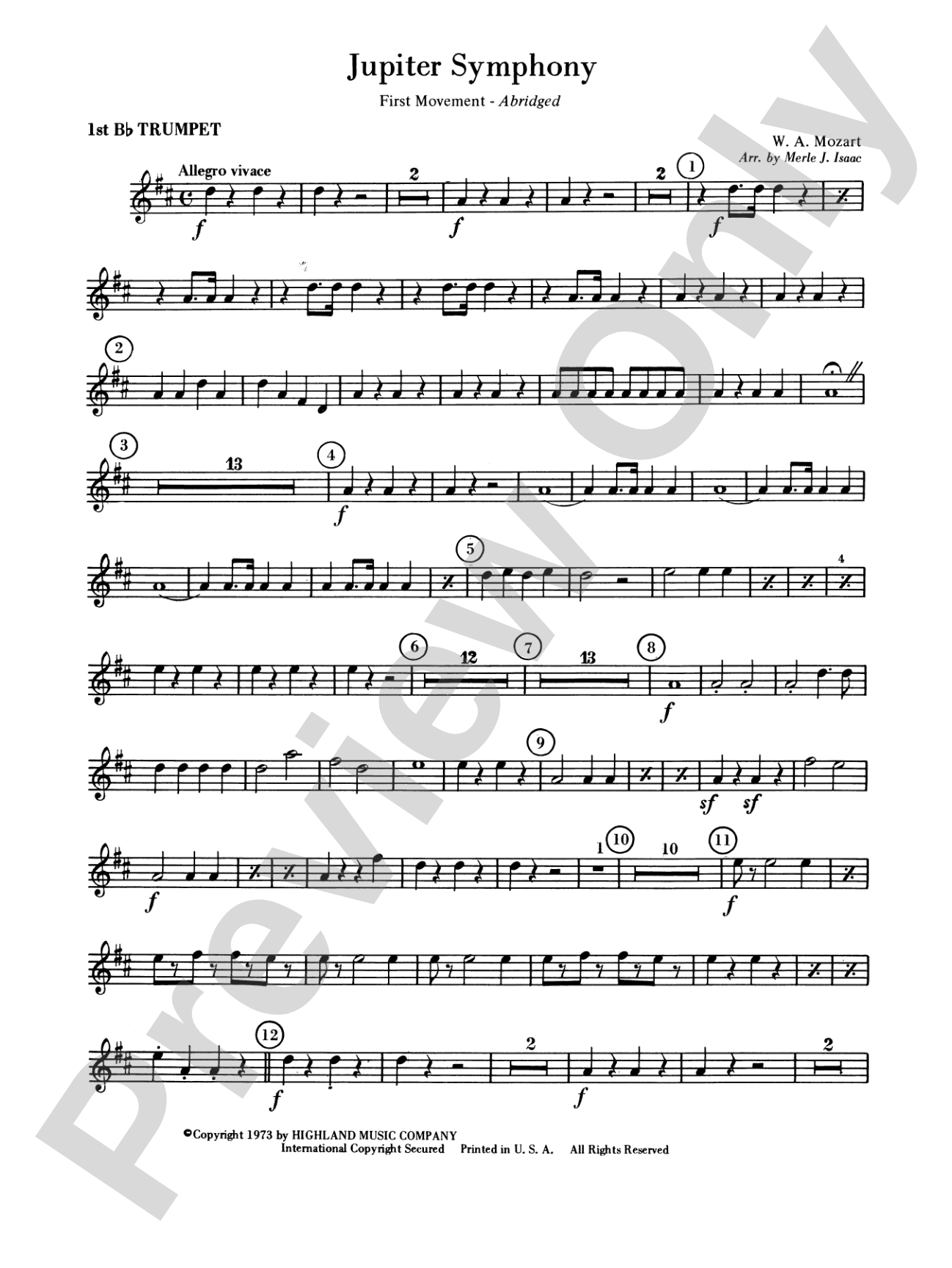 Jupiter Symphony, 1st Movement: 1st B-flat Trumpet