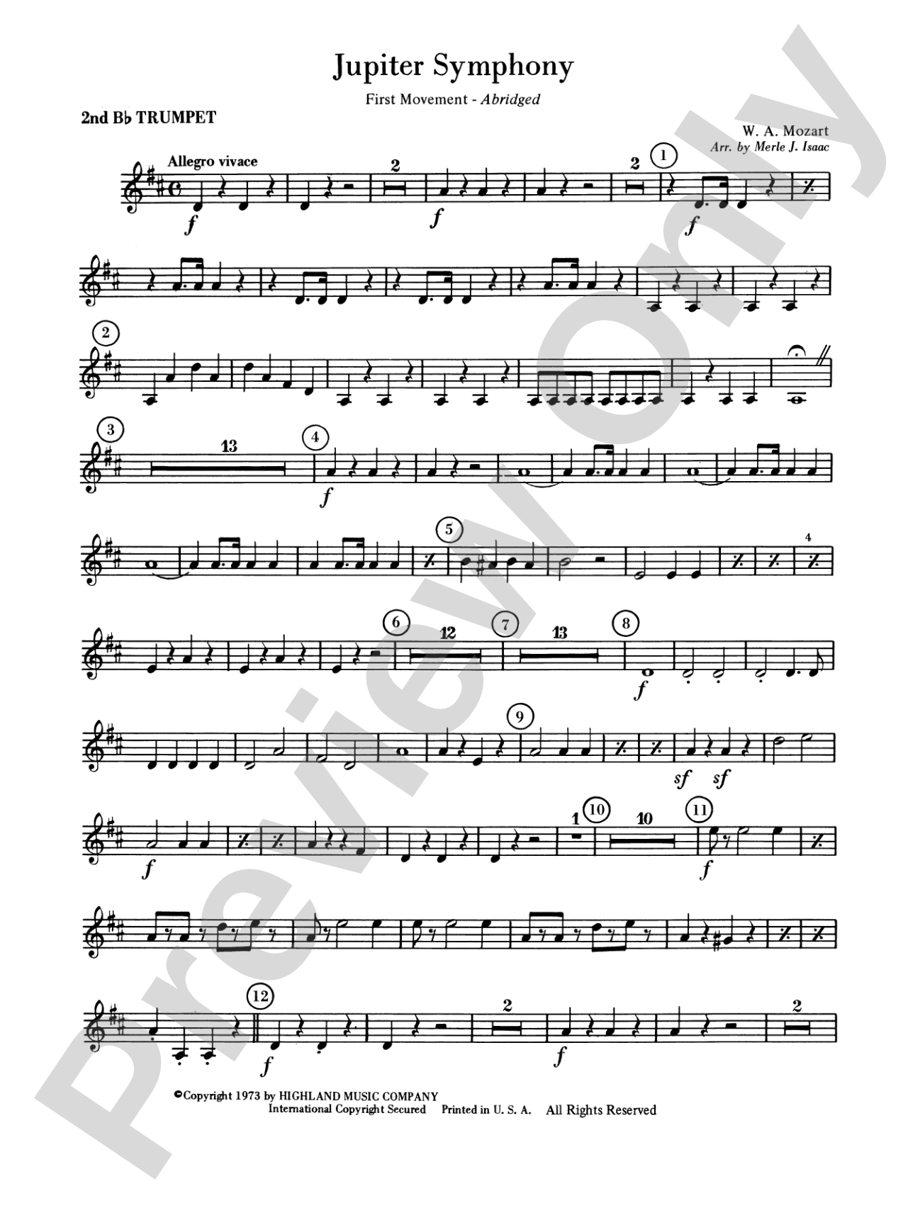 Jupiter Symphony, 1st Movement: 2nd B-flat Trumpet