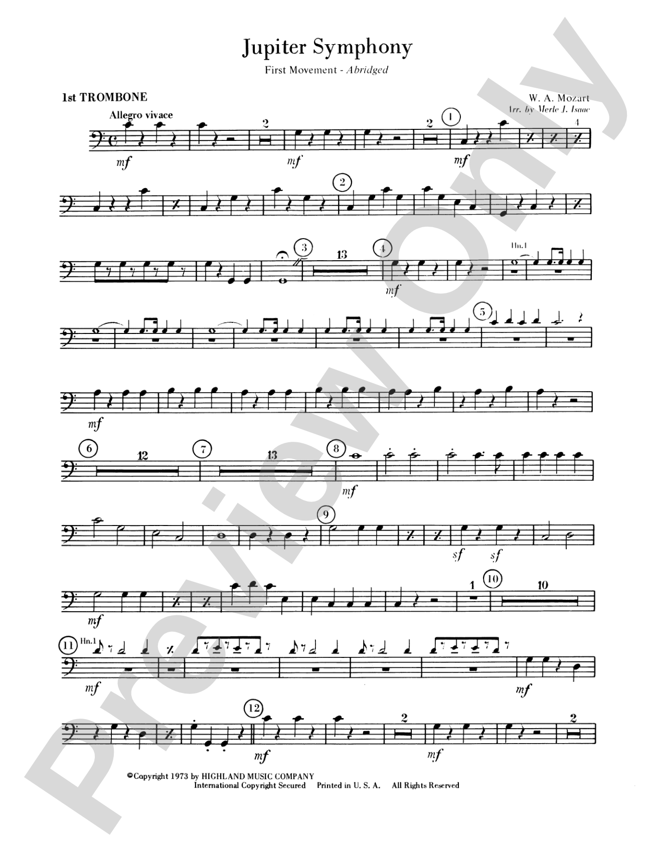 Jupiter Symphony, 1st Movement: 1st Trombone