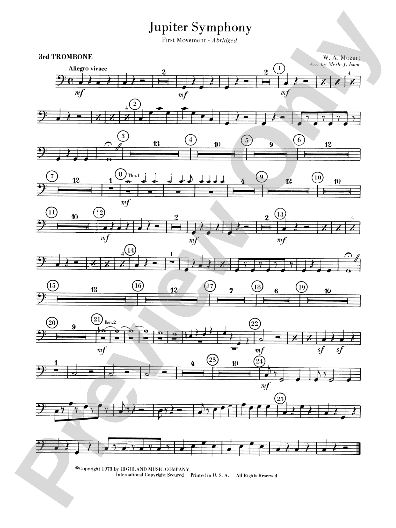 Jupiter Symphony, 1st Movement: 3rd Trombone