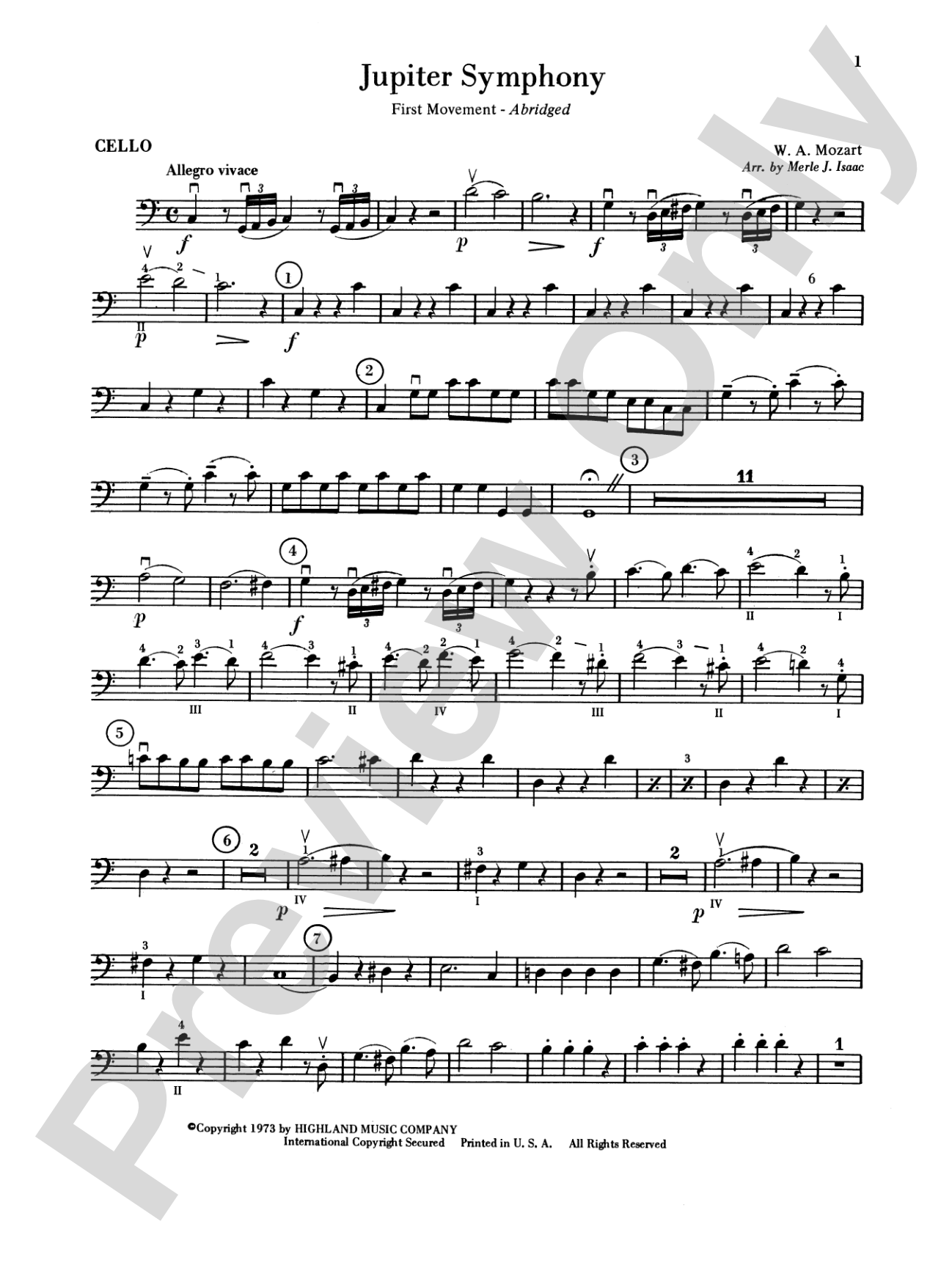 Jupiter Symphony, 1st Movement: Cello