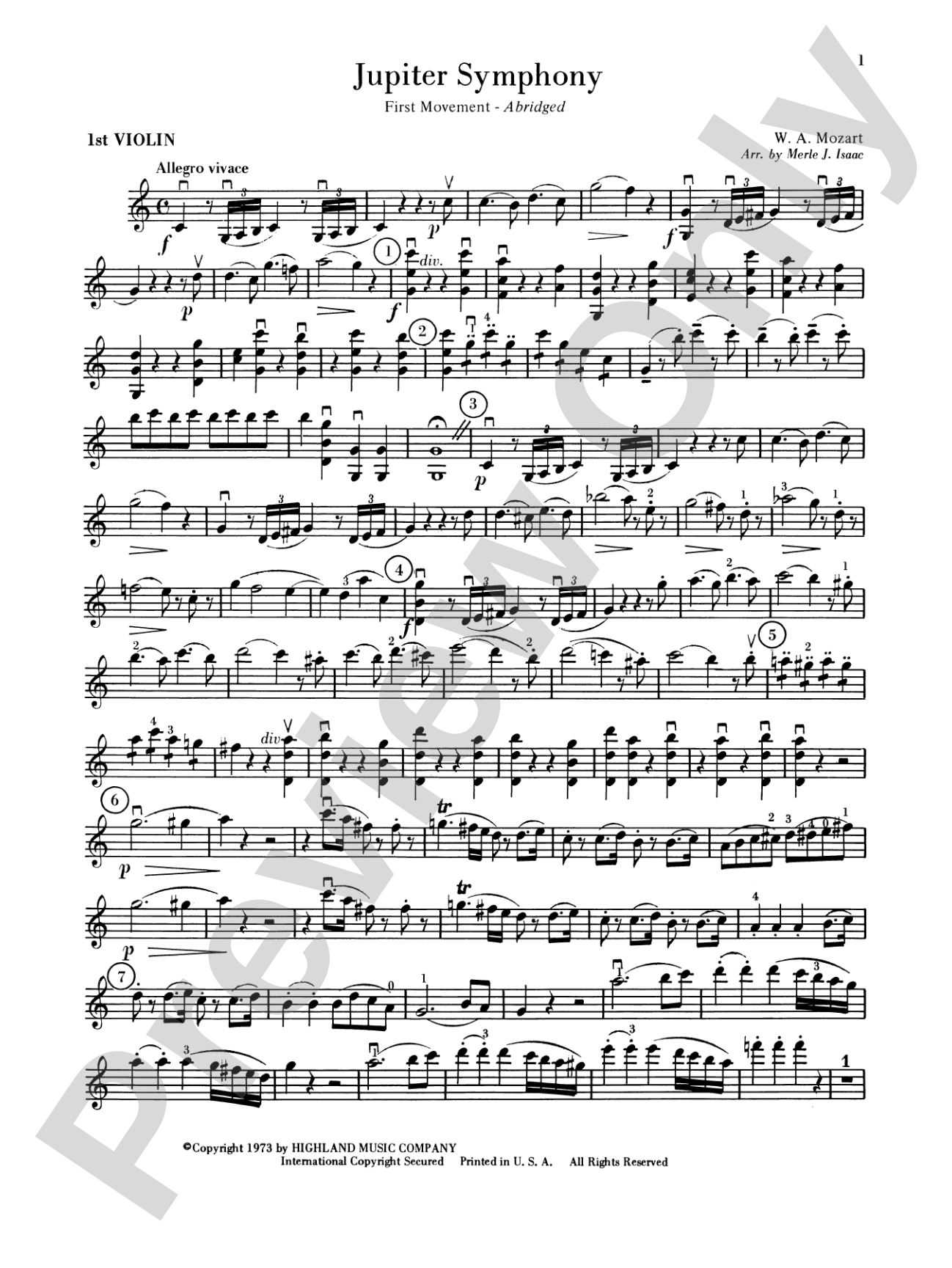 Jupiter Symphony, 1st Movement: 1st Violin