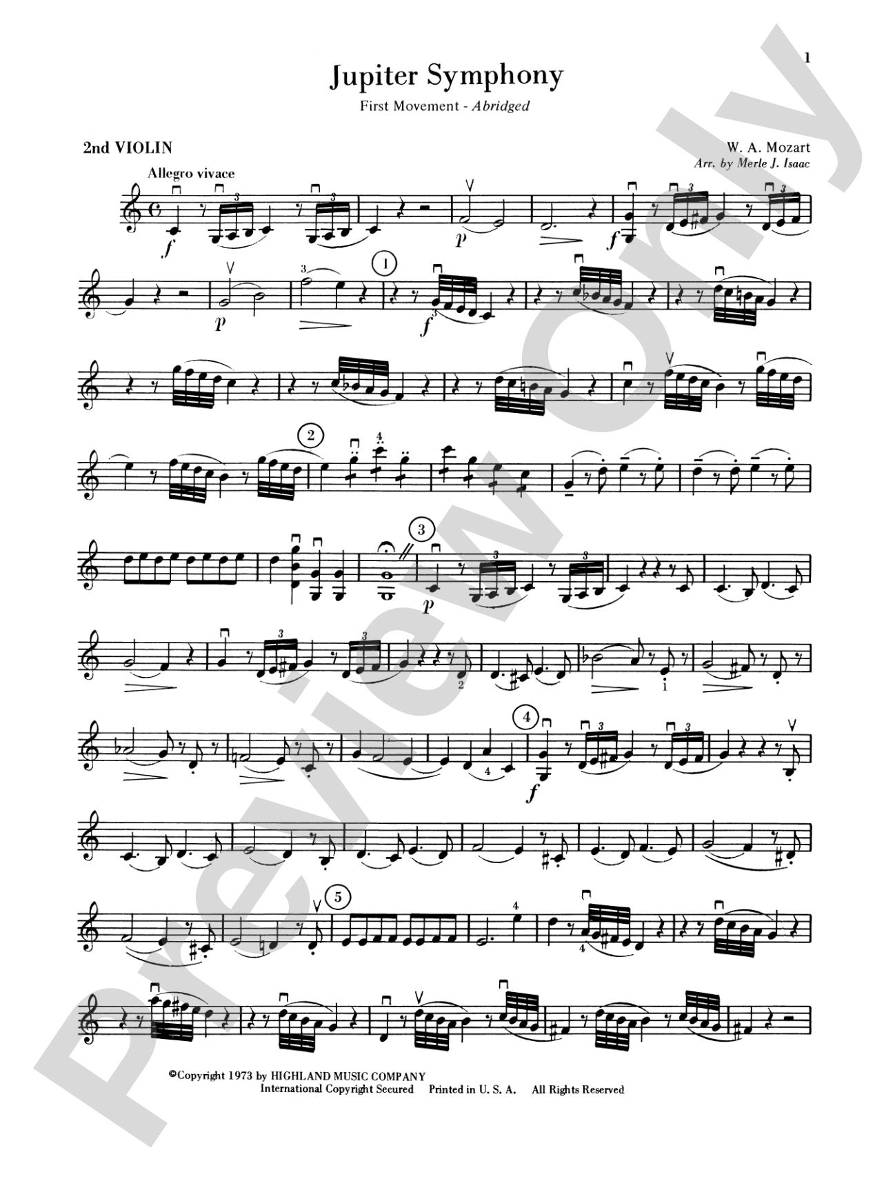 Jupiter Symphony, 1st Movement: 2nd Violin