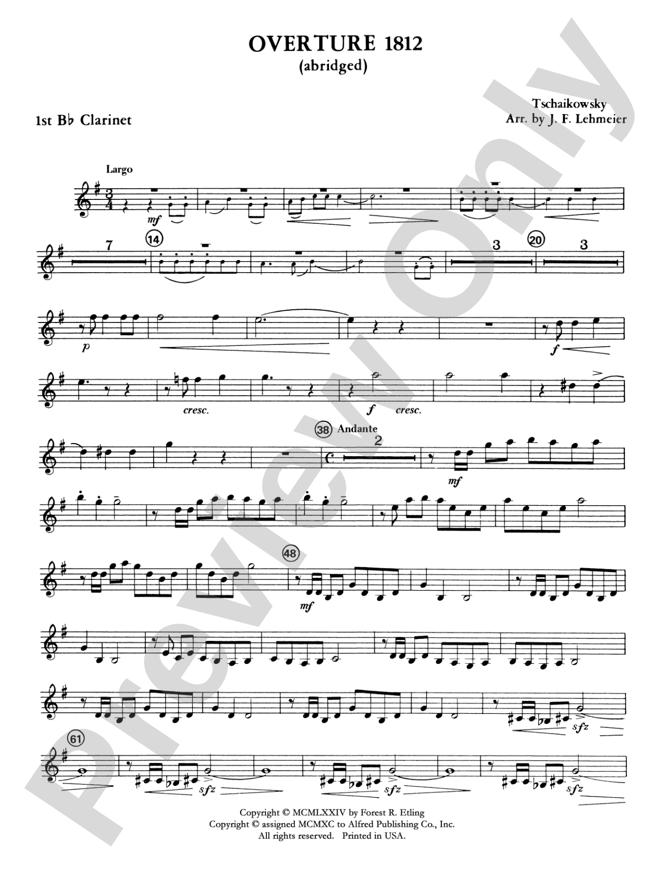 Overture 1812: 1st B-flat Clarinet