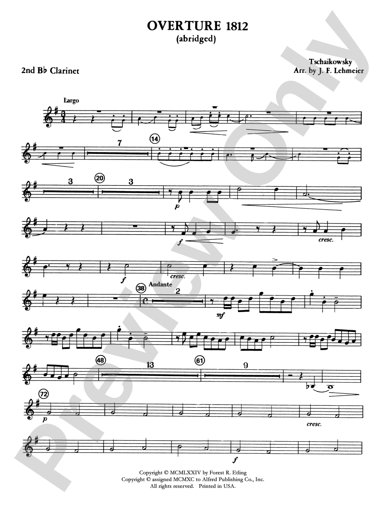 Overture 1812: 2nd B-flat Clarinet