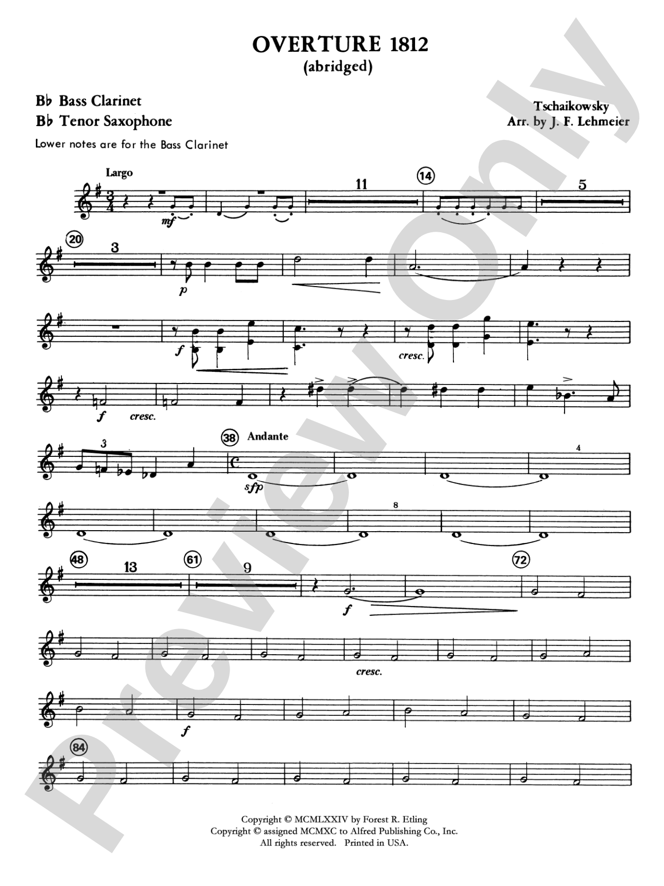 Overture 1812: B-flat Bass Clarinet