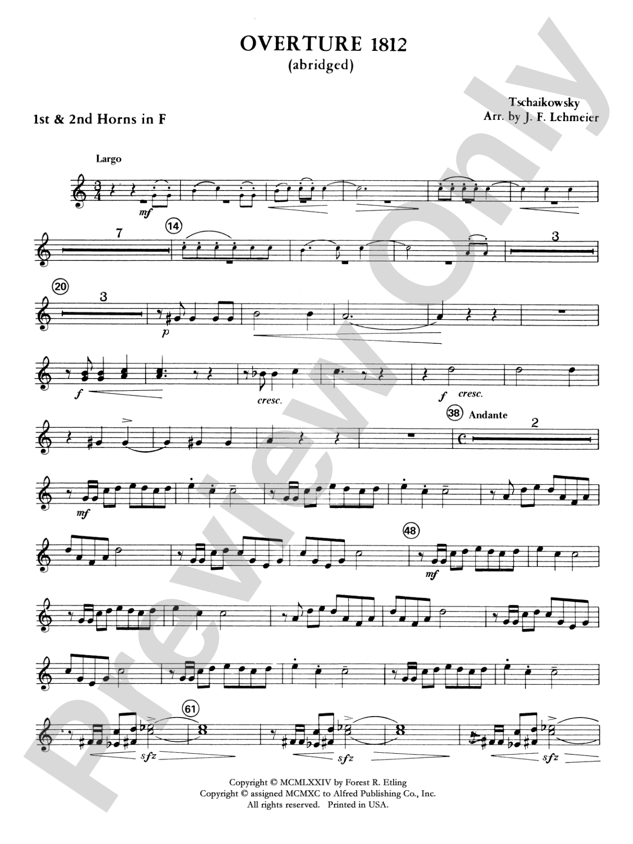 Overture 1812: 1st F Horn