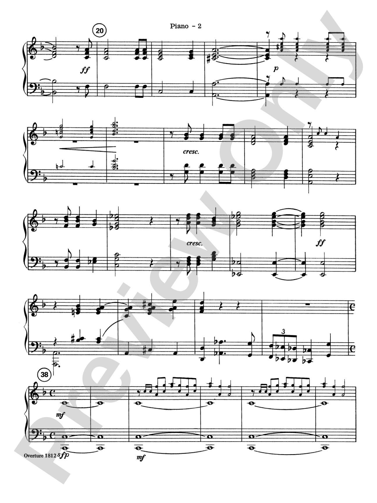 Overture 1812: Piano Accompaniment