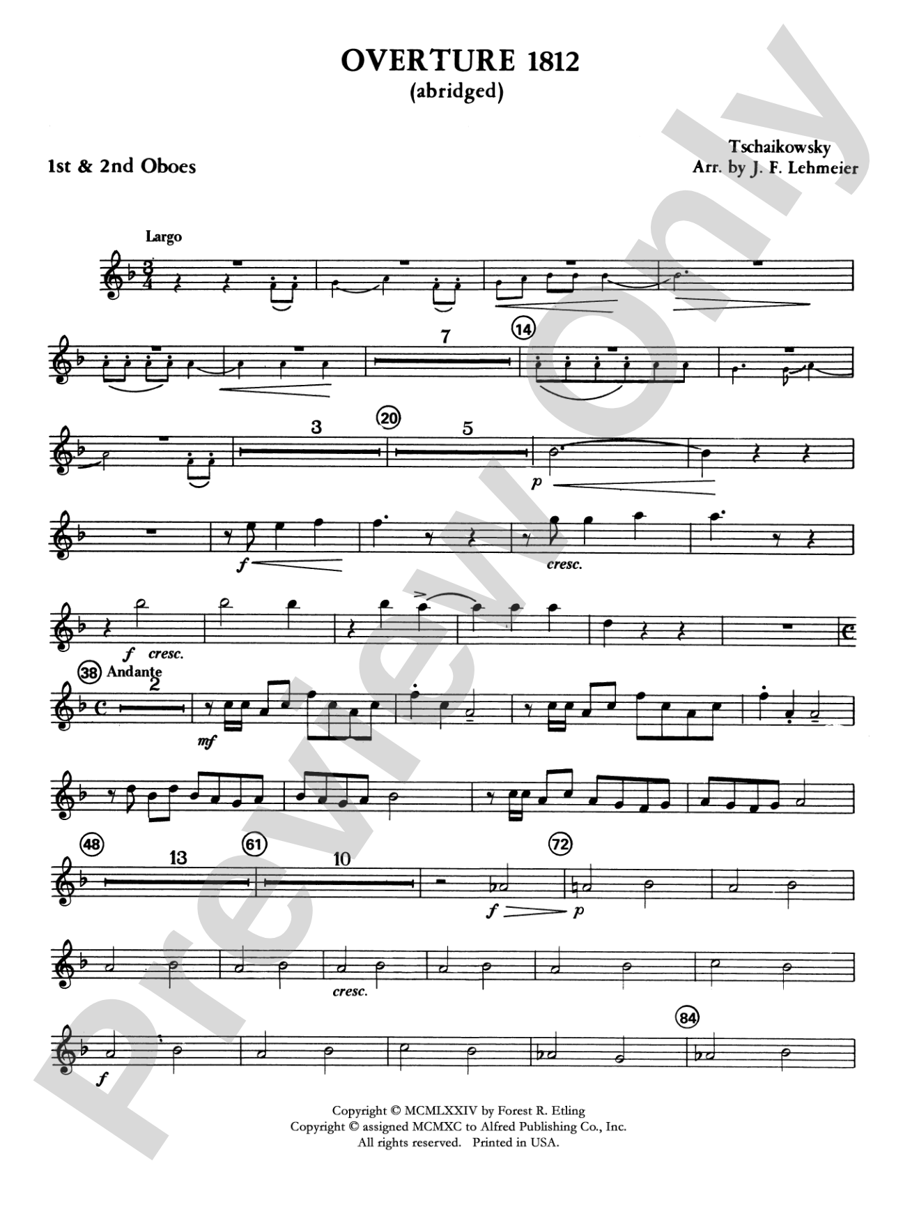 Overture 1812: Oboe