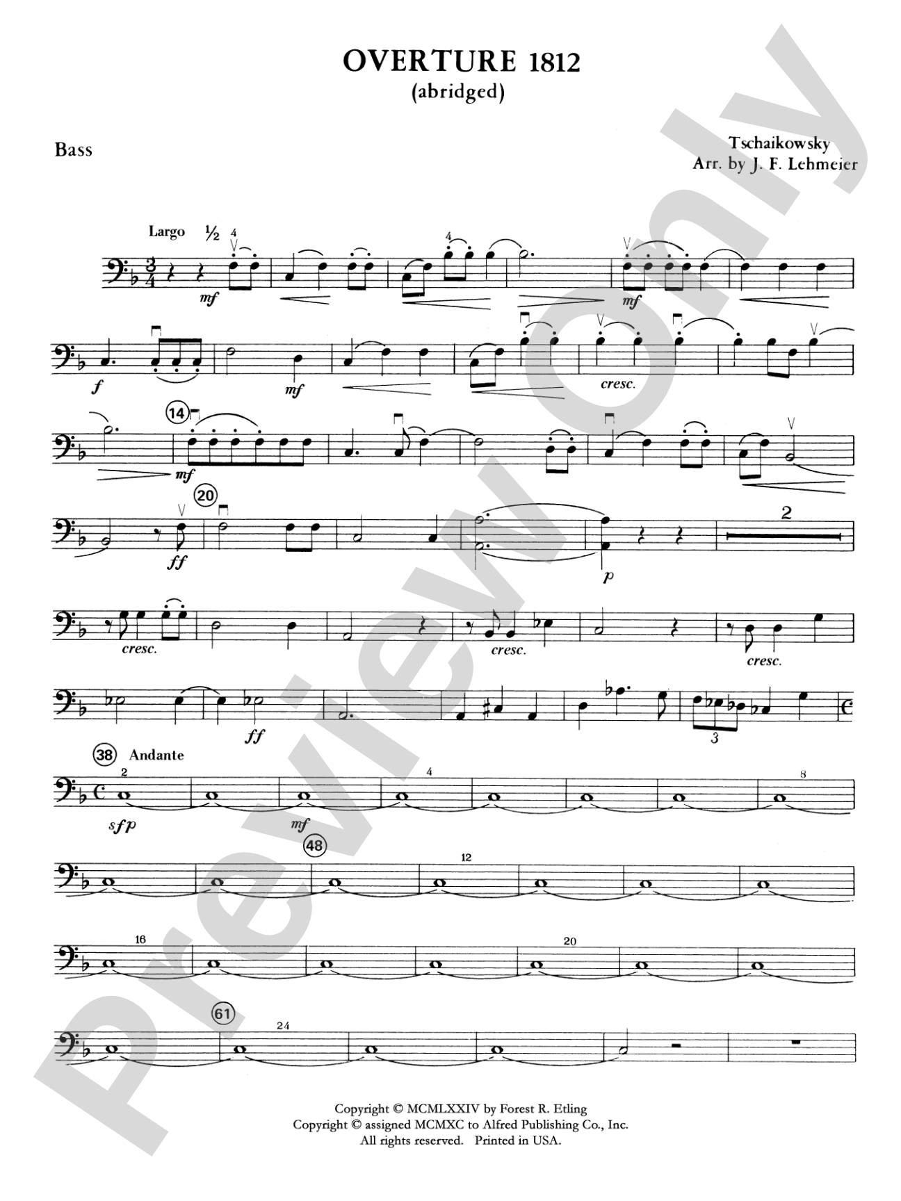 Overture 1812: String Bass
