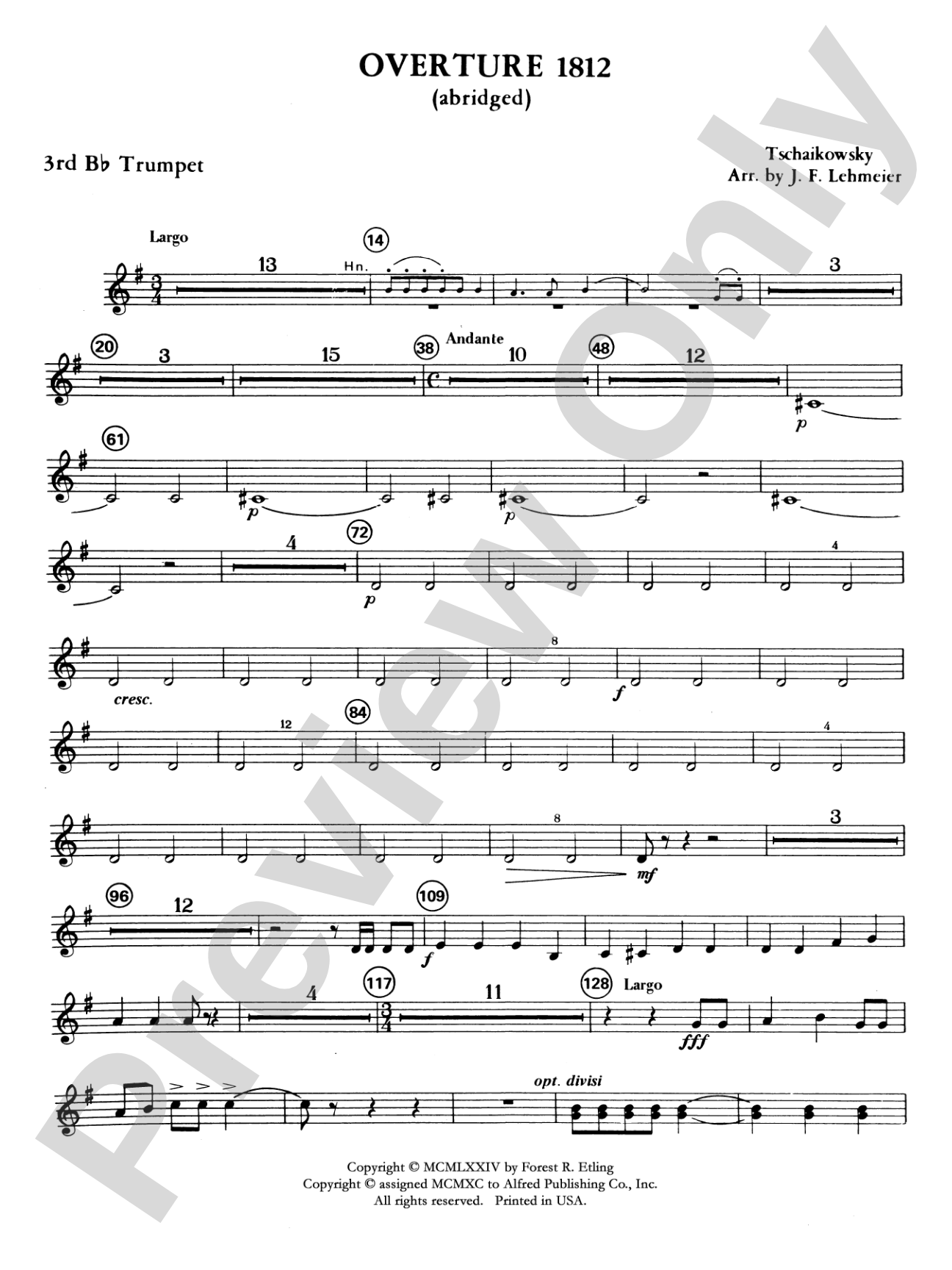 Overture 1812: 3rd B-flat Trumpet