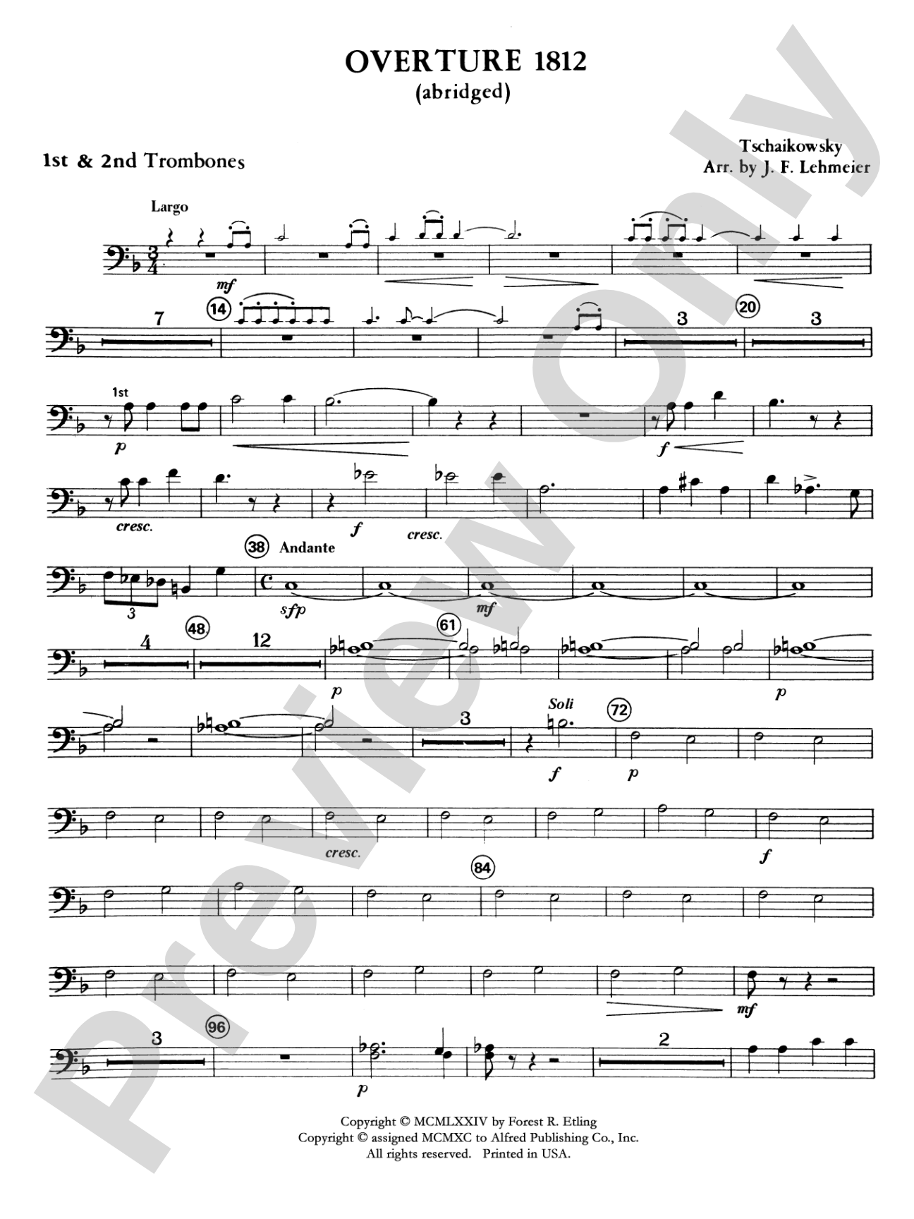 Overture 1812: 1st Trombone