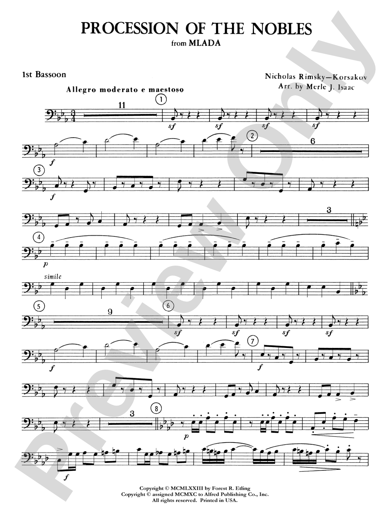 Procession of the Nobles: Bassoon