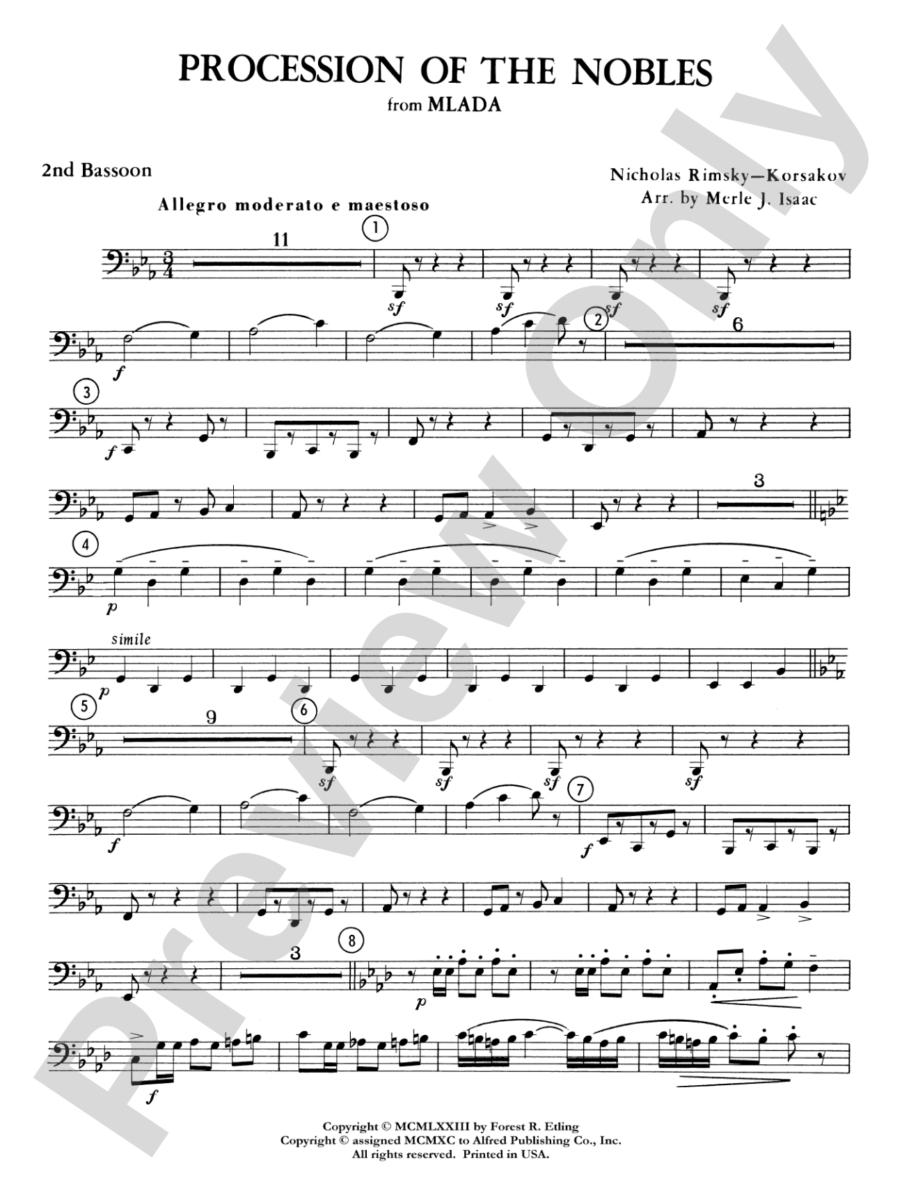 Procession of the Nobles: 2nd Bassoon