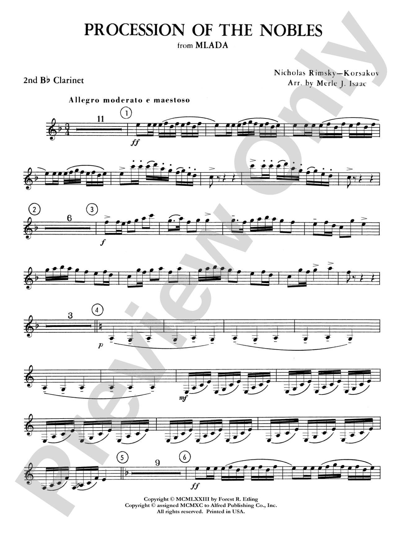 Procession of the Nobles: 2nd B-flat Clarinet