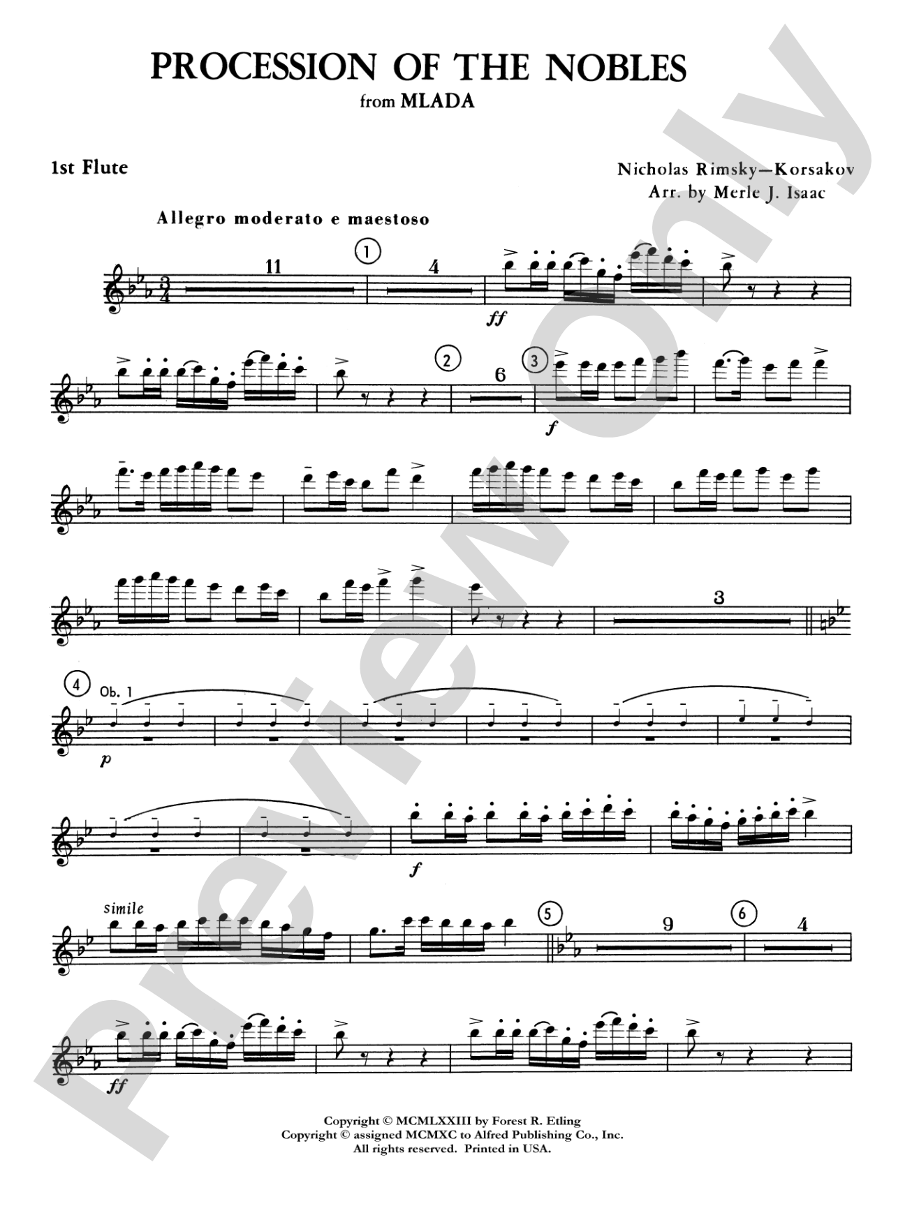 Procession of the Nobles: Flute