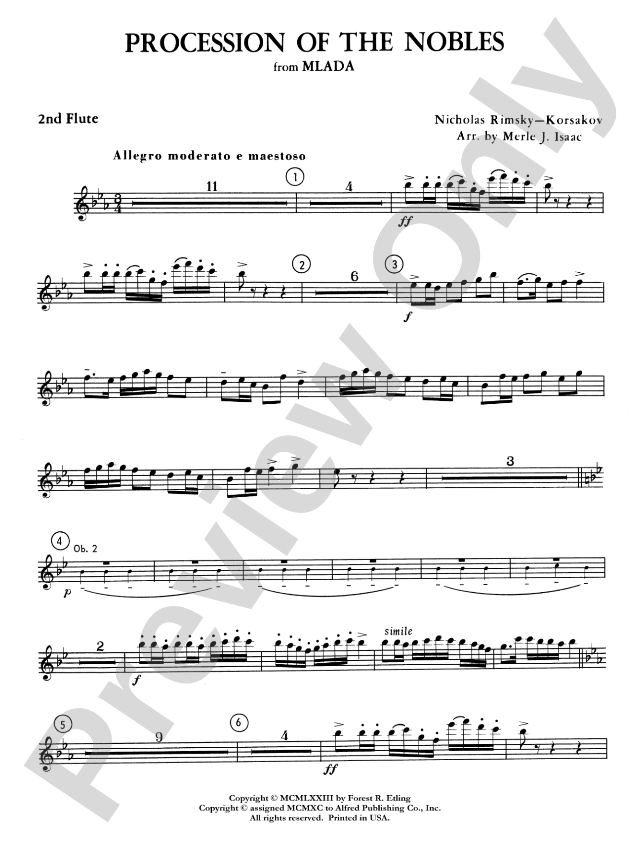 Procession of the Nobles: 2nd Flute