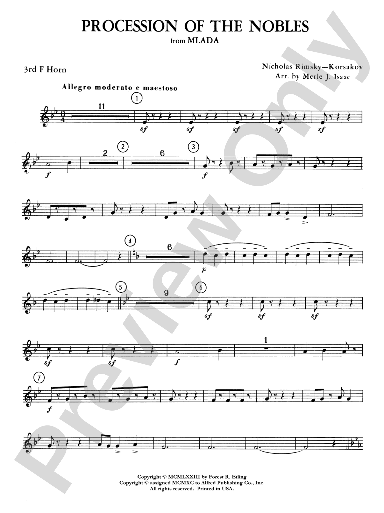 Procession of the Nobles: 3rd F Horn