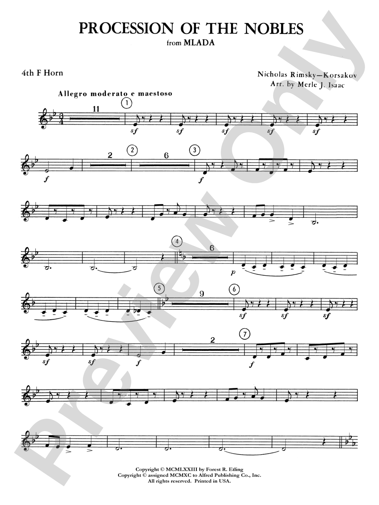 Procession of the Nobles: 4th F Horn
