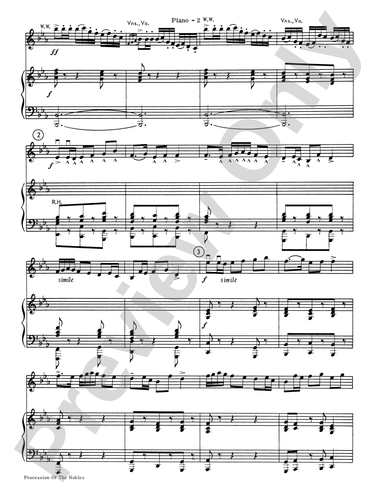 Procession of the Nobles: Piano Accompaniment
