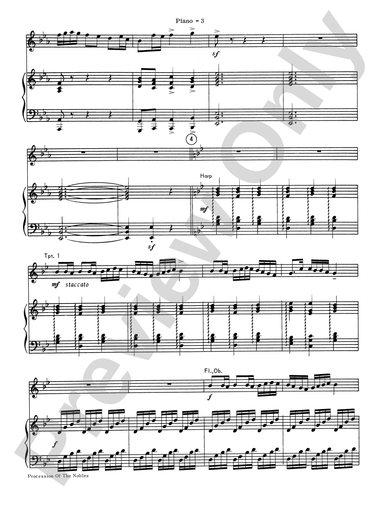 Procession of the Nobles: Piano Accompaniment