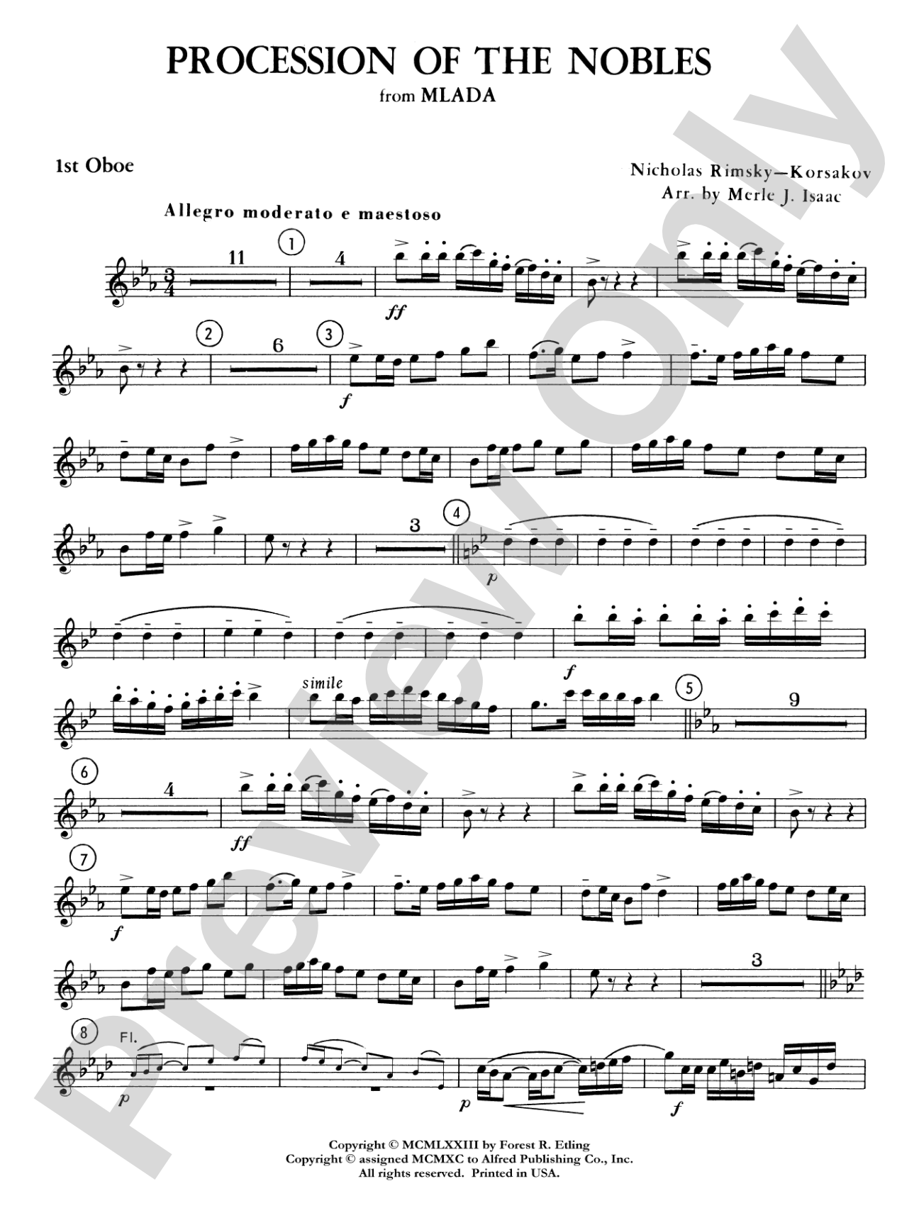 Procession of the Nobles: Oboe