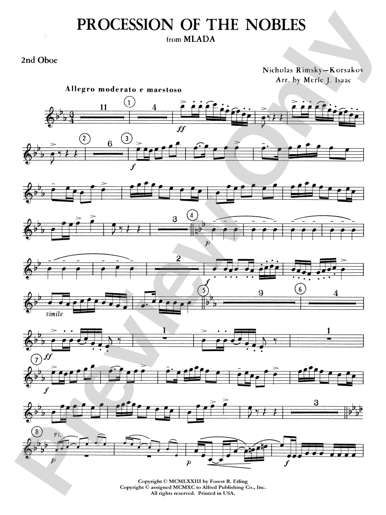 Procession of the Nobles: 2nd Oboe