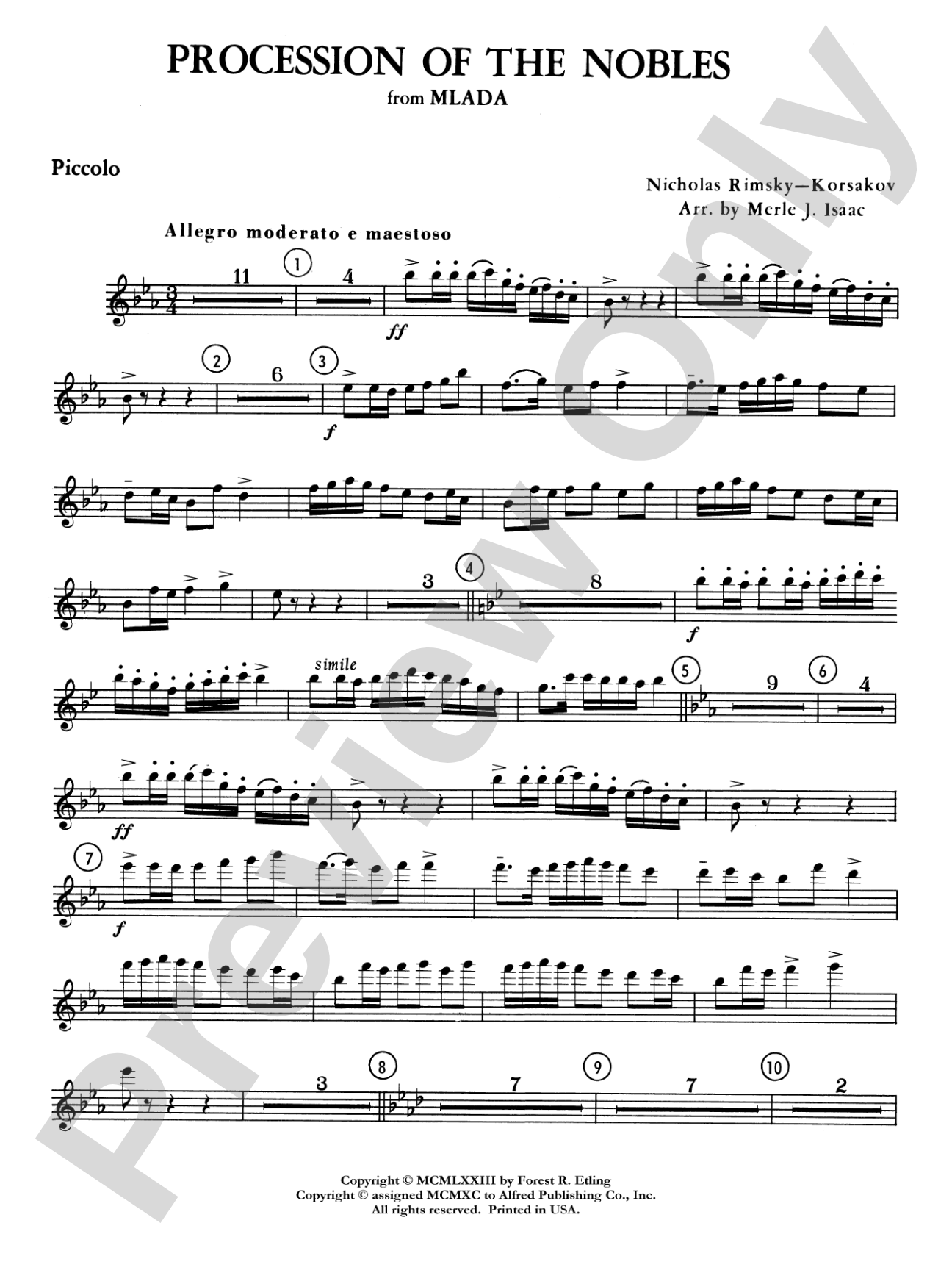 Procession of the Nobles: Piccolo