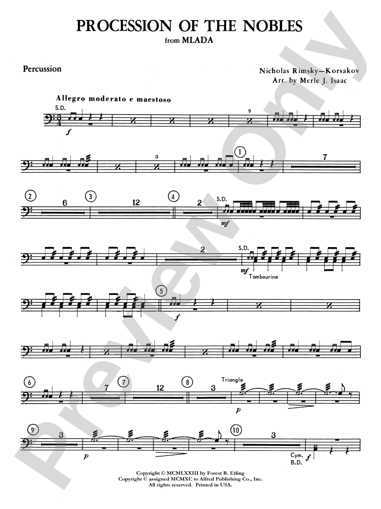 Procession of the Nobles: 1st Percussion
