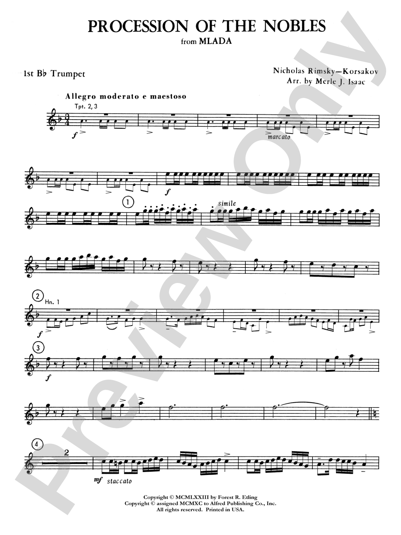 Procession of the Nobles: 1st B-flat Trumpet