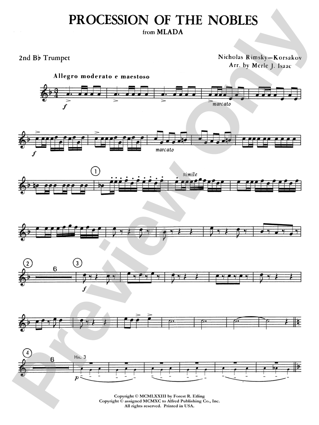 Procession of the Nobles: 2nd B-flat Trumpet