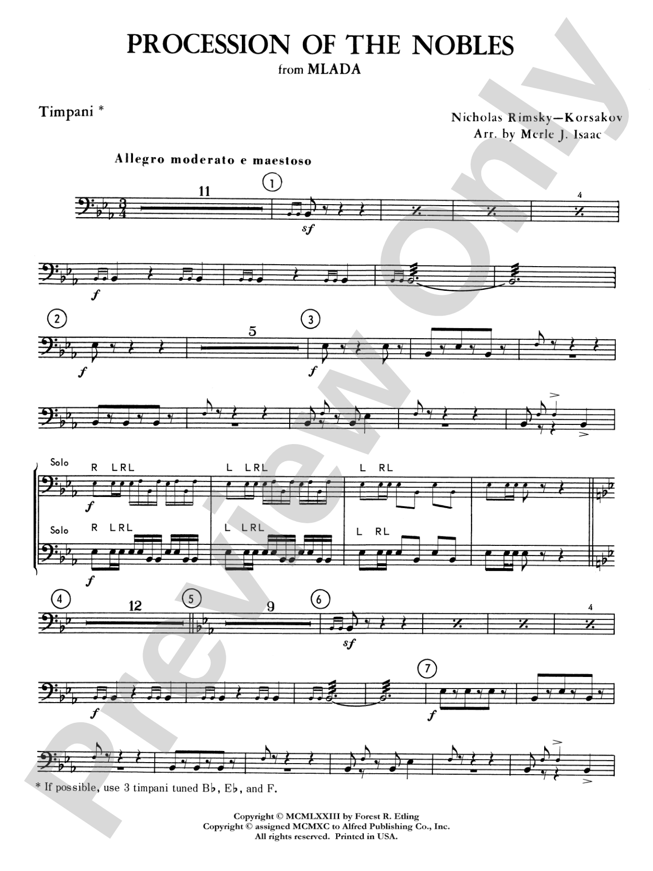 Procession of the Nobles: Timpani